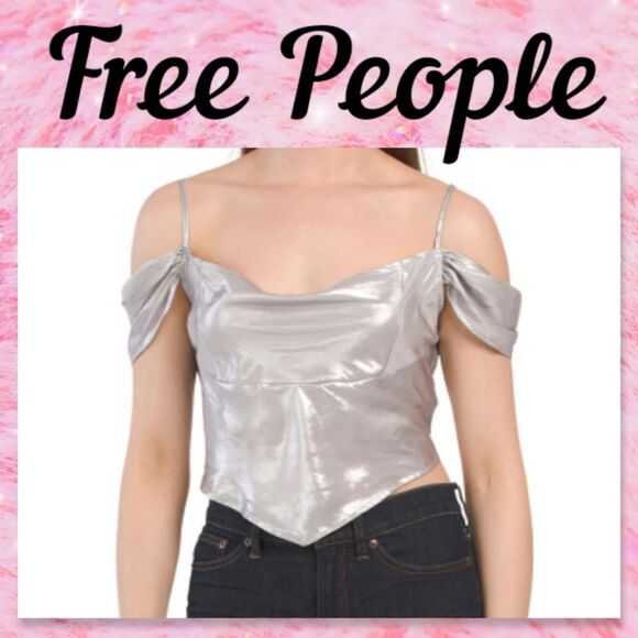 NWT Free People Cassandra Metallic Top - Picture 1 of 16